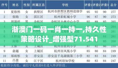 渐澳门一码一肖一持一,持久性策略设计_增强型71.541