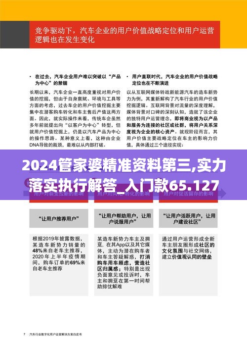 2024管家婆精准资料第三,实力落实执行解答_入门款65.127