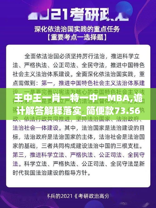 王中王一肖一特一中一MBA,诡计解答解释落实_简便款73.567