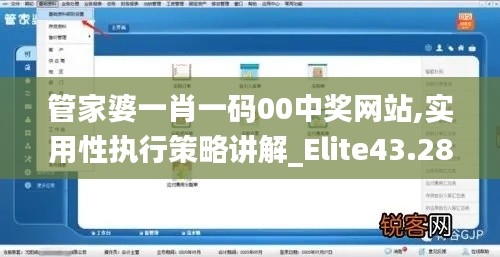 管家婆一肖一码00中奖网站,实用性执行策略讲解_Elite43.286