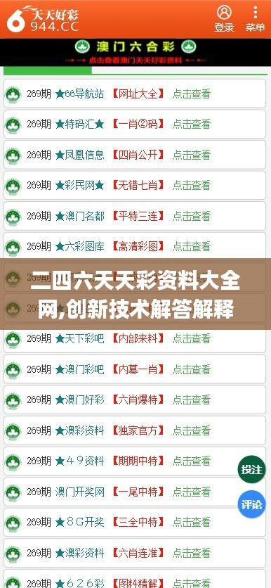 二四六天天彩资料大全网,创新技术解答解释方案_活力集68.687