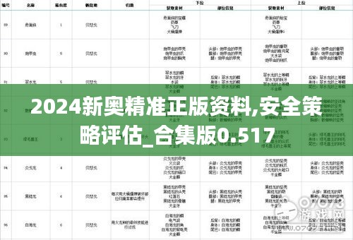 2024新奥精准正版资料,安全策略评估_合集版0.517