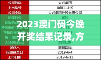 2023澳门码今晚开奖结果记录,方案探讨解答解释路径_标配制10.947