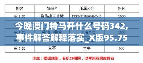 今晚澳门特马开什么号码342,事件解答解释落实_X版95.756