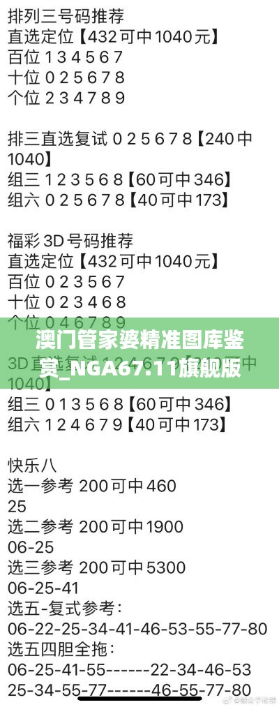 澳门管家婆精准图库鉴赏_NGA67.11旗舰版
