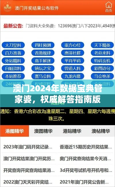 澳门2024年数据宝典管家婆，权威解答指南版UDG399.12