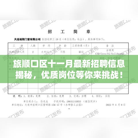 旅顺口区十一月最新招聘信息揭秘，优质岗位等你来挑战！