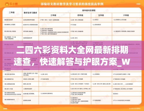 二四六彩资料大全网最新排期速查，快速解答与护眼方案_WLX47.393版
