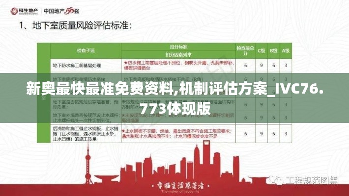 新奥最快最准免费资料,机制评估方案_IVC76.773体现版