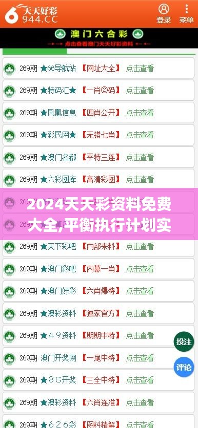 2024天天彩资料免费大全,平衡执行计划实施_DZQ76.368定制版