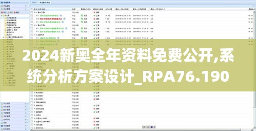 2024新奥全年资料免费公开,系统分析方案设计_RPA76.190进口版