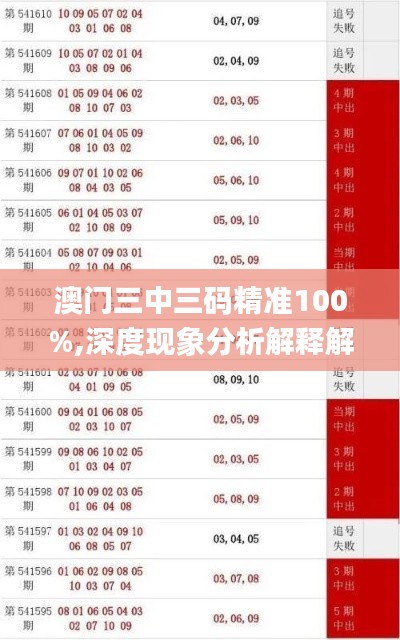 澳门三中三码精准100%,深度现象分析解释解答_FOU7.31.54互动版