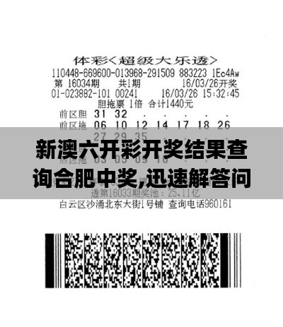 新澳六开彩开奖结果查询合肥中奖,迅速解答问题_PAN6.12.87付费版