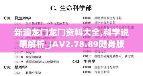 新澳龙门龙门资料大全,科学说明解析_JAV2.78.89随身版