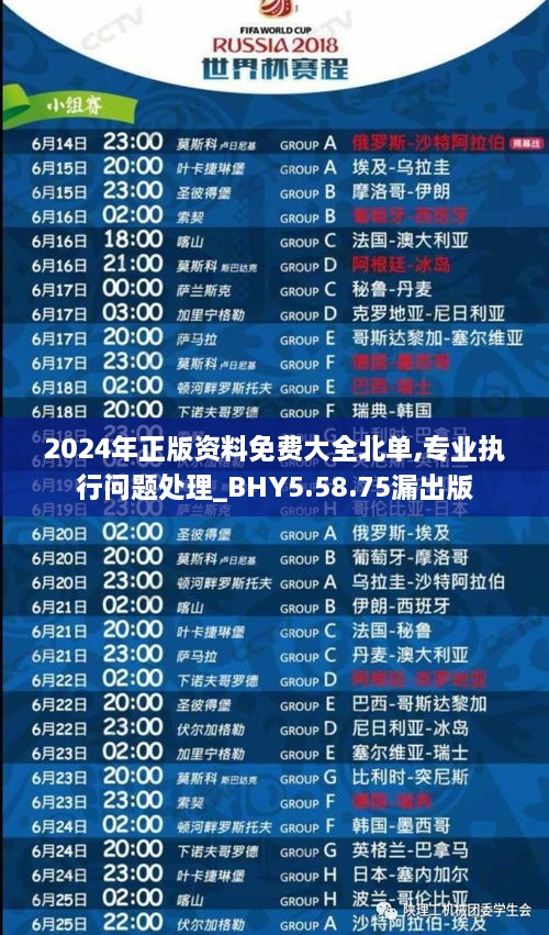 2024年正版资料免费大全北单,专业执行问题处理_BHY5.58.75漏出版