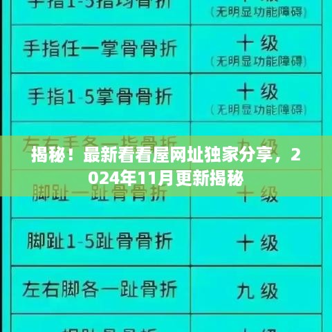 揭秘！最新看看屋网址独家分享，2024年11月更新揭秘