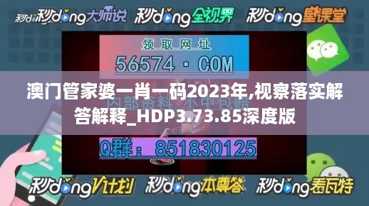 澳门管家婆一肖一码2023年,视察落实解答解释_HDP3.73.85深度版