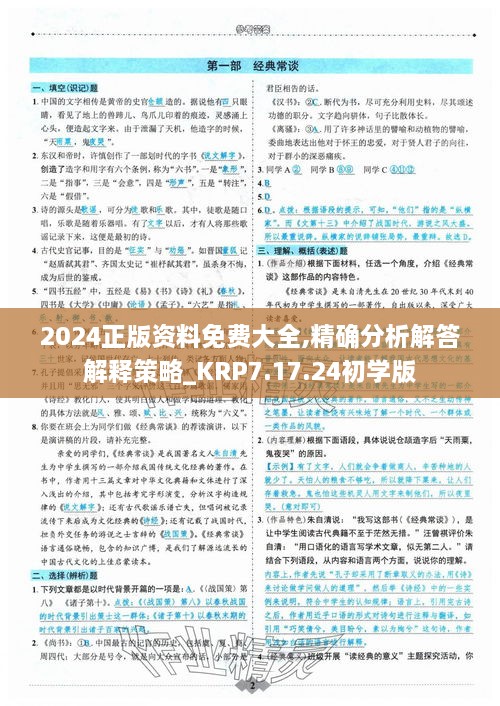 2024正版资料免费大全,精确分析解答解释策略_KRP7.17.24初学版