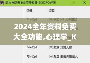 2024全年资料免费大全功能,心理学_KHY5.47.70特色版
