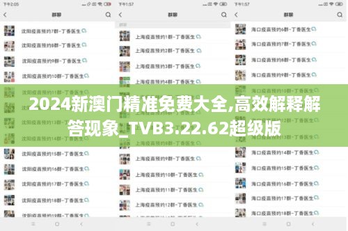 2024新澳门精准免费大全,高效解释解答现象_TVB3.22.62超级版