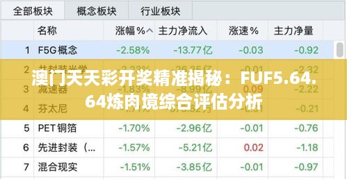 澳门天天彩开奖精准揭秘：FUF5.64.64炼肉境综合评估分析