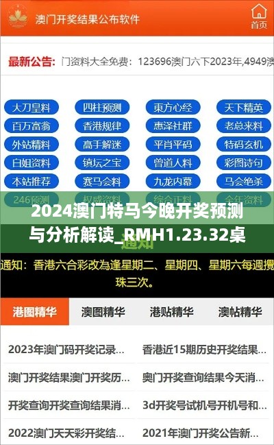 2024澳门特马今晚开奖预测与分析解读_RMH1.23.32桌面版