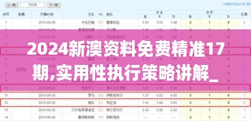 2024新澳资料免费精准17期,实用性执行策略讲解_ZXM4.12.27漏出版