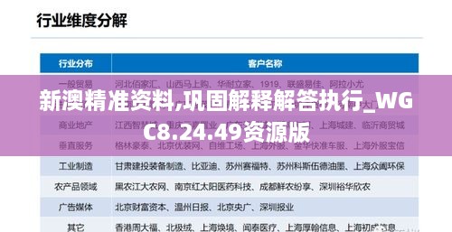 新澳精准资料,巩固解释解答执行_WGC8.24.49资源版