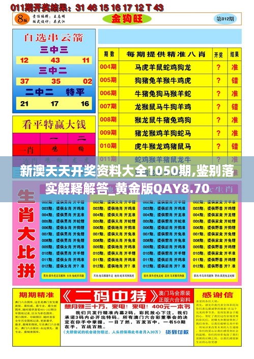 新澳天天开奖资料大全1050期,鉴别落实解释解答_黄金版QAY8.70