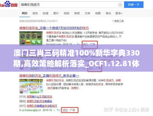 澳门三肖三码精准100%新华字典330期,高效策略解析落实_OCF1.12.81体育版