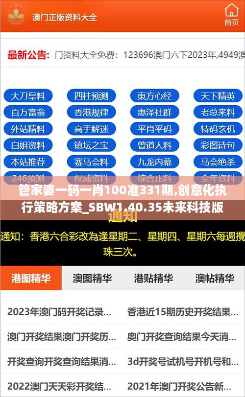 管家婆一码一肖100准331期,创意化执行策略方案_SBW1.40.35未来科技版