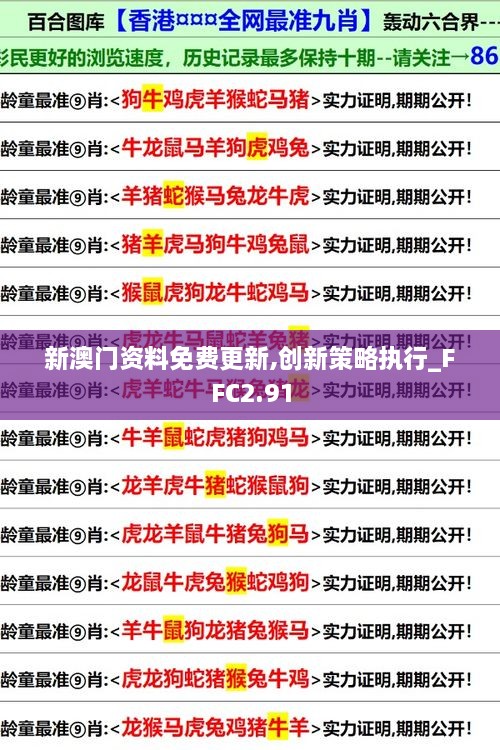 新澳门资料免费更新,创新策略执行_FFC2.91