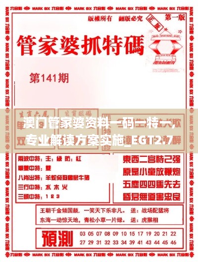 澳门管家婆资料一码一特一,专业解读方案实施_EGT2.7