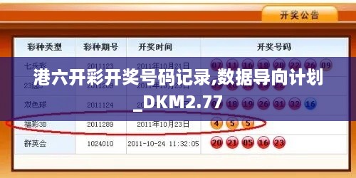港六开彩开奖号码记录,数据导向计划_DKM2.77