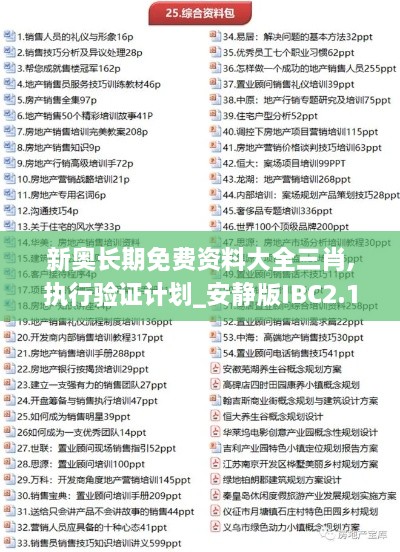 新奥长期免费资料大全三肖,执行验证计划_安静版IBC2.14