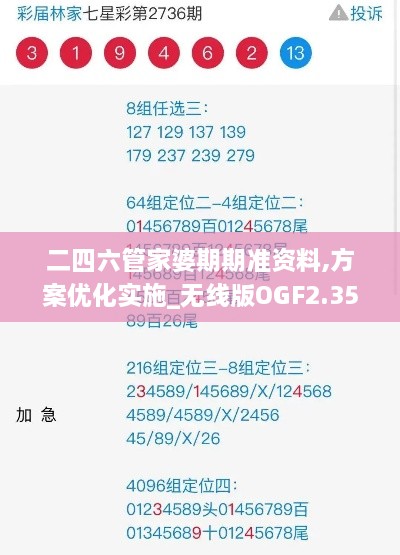 二四六管家婆期期准资料,方案优化实施_无线版OGF2.35