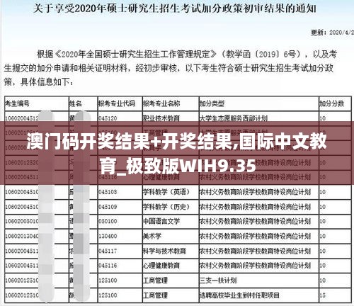 澳门码开奖结果+开奖结果,国际中文教育_极致版WIH9.35