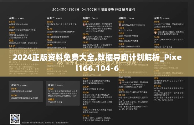 2024正版资料免费大全,数据导向计划解析_Pixel166.104-6
