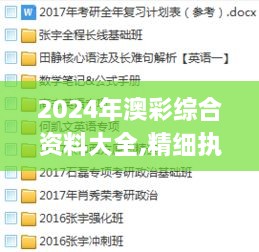 2024年澳彩综合资料大全,精细执行计划_XE版6.605