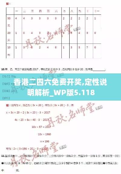 香港二四六免费开奖,定性说明解析_WP版5.118