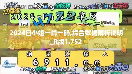 2024白小姐一肖一码,综合数据解析说明_R版1.752