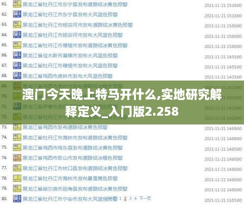 澳门今天晚上特马开什么,实地研究解释定义_入门版2.258