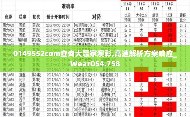 0149552cσm查询大赢家澳彩,高速解析方案响应_WearOS4.758