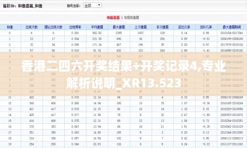 香港二四六开奖结果+开奖记录4,专业解析说明_XR13.523