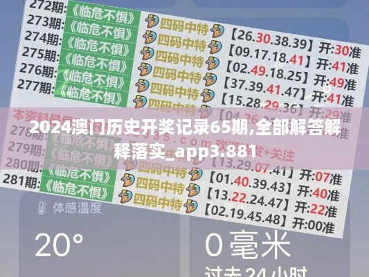 2024澳门历史开奖记录65期,全部解答解释落实_app3.881