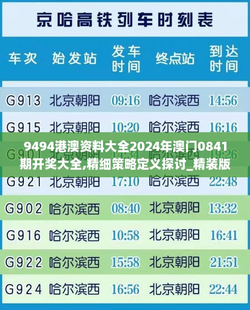 9494港澳资料大全2024年澳门0841期开奖大全,精细策略定义探讨_精装版3.341