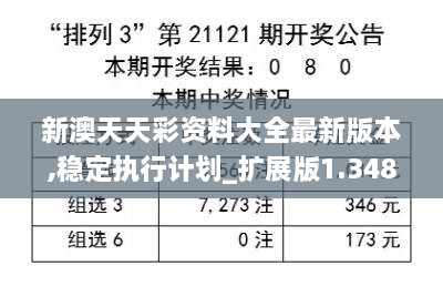 新澳天天彩资料大全最新版本,稳定执行计划_扩展版1.348