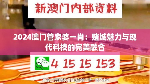 2024澳门管家婆一肖：赌城魅力与现代科技的完美融合