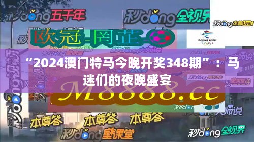 “2024澳门特马今晚开奖348期”：马迷们的夜晚盛宴