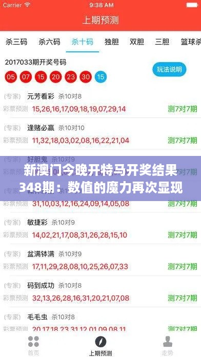 新澳门今晚开特马开奖结果348期：数值的魔力再次显现
